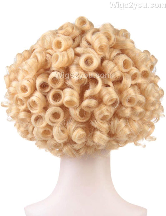 婦人用縮れたかつら|ブロンドの縮れた長い縮れた装飾的なコスプレ・ハロウィンかつら|割増空気を通すCaplessなキャップH-445