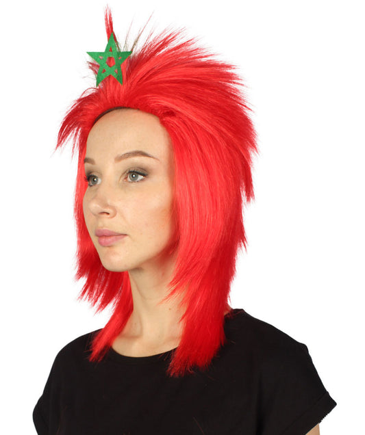 ハロウィンパーティ プレミアムレディース H-4016 モロッコフラッグ スポーツマレットウィッグ