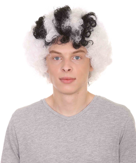 男性用 H-1534 レアルマドリード アフロ ウィッグ ブラックアンドホワイト アフロ ウィッグ