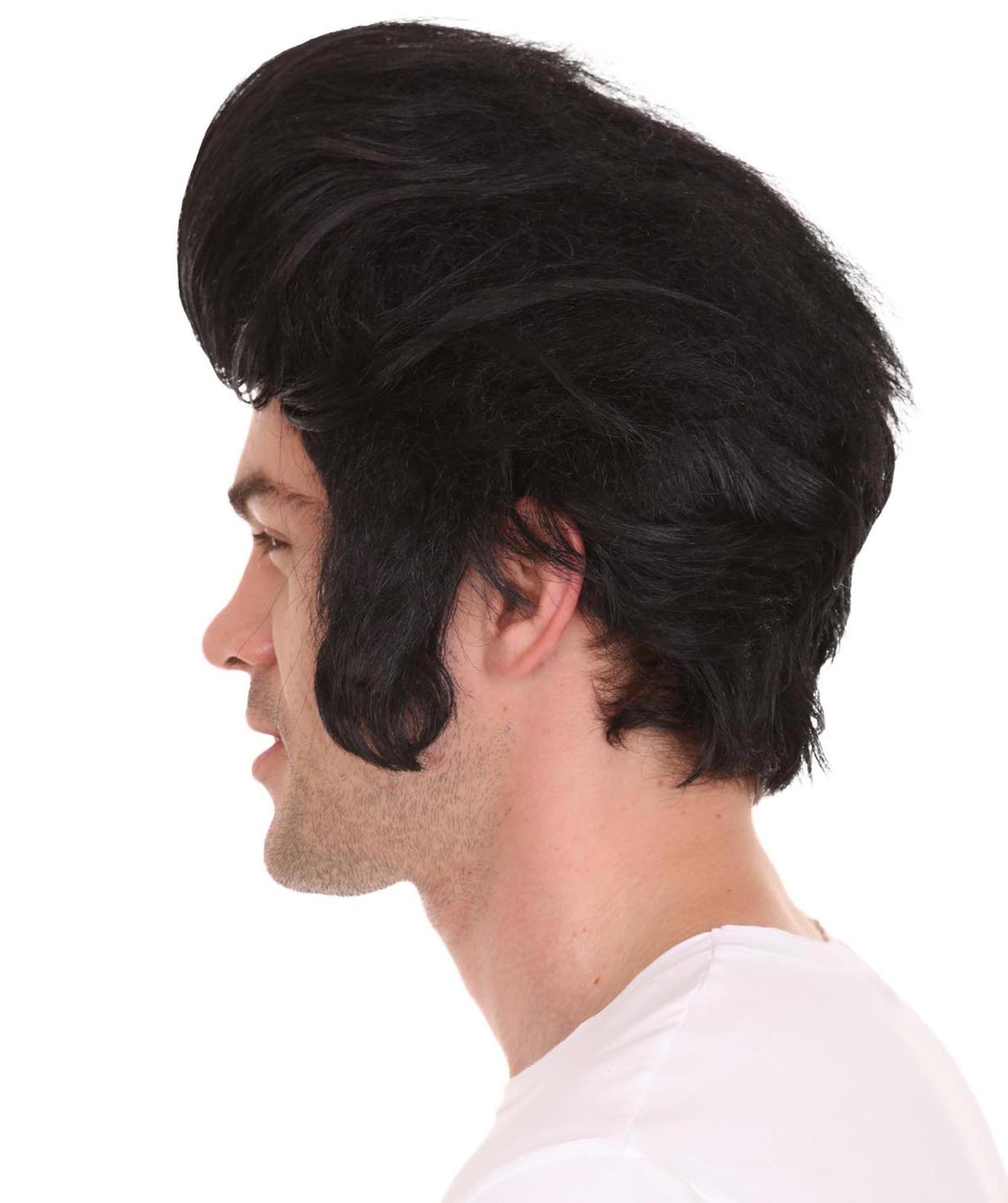Wigs2you ハロウィンパーティ プレミアムメンズ エルビスキングブラックカラーウィッグ H-319