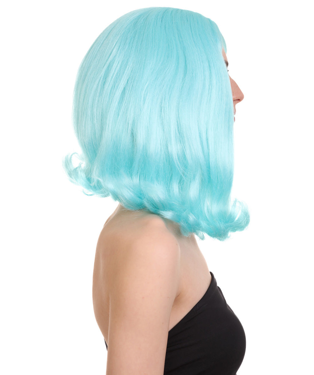 Wigs2you ハロウィン パーティー プレミアム レディース H-1278 簡単に着用でき、快適なフィット感、ライト ブルー ページボーイ ウィッグ