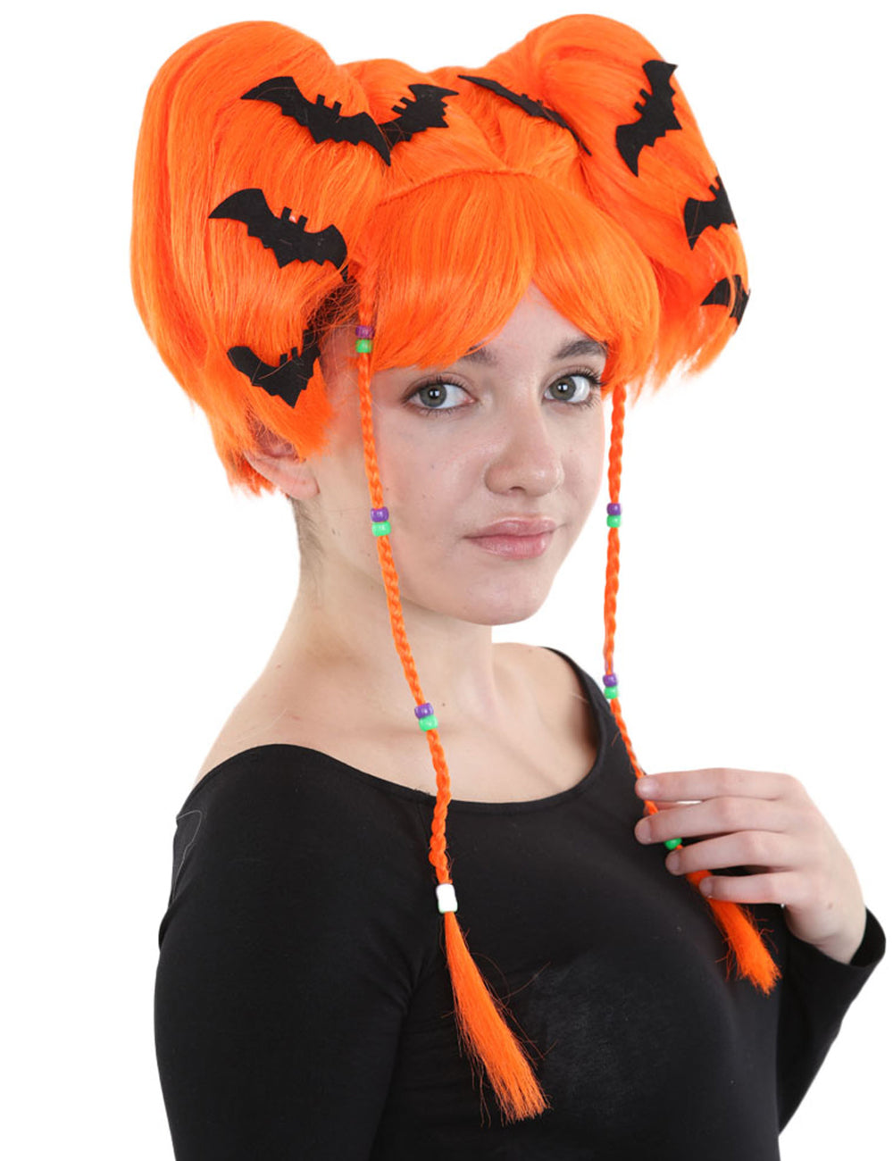 Wigs2you ハロウィンパーティープレミアム レディース H-695 バットエンジェルウィッグ ネオンオレンジカラー