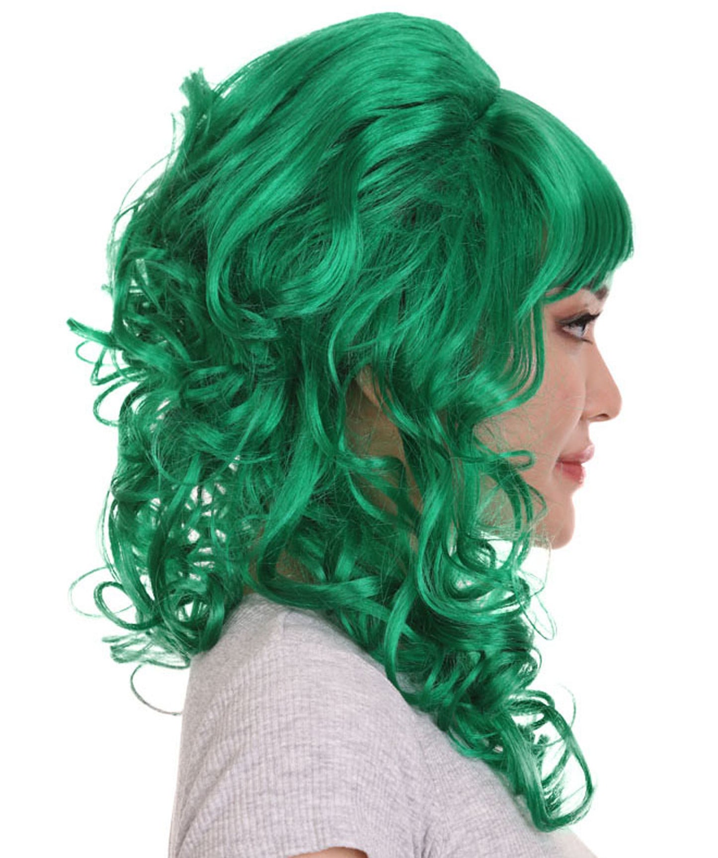 Wigs2you ハロウィンパーティープレミアムレディース H-1737 華やかに見えるピンアップガール グリーンウィッグ