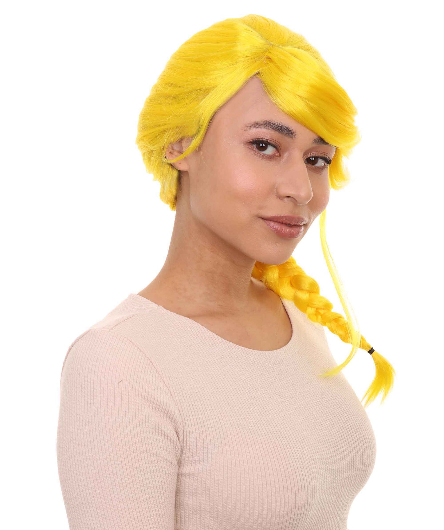 Wigs2you ハロウィン パーティー プレミアム レディース H-1163 とても快適なイエローの編み込みウィッグ