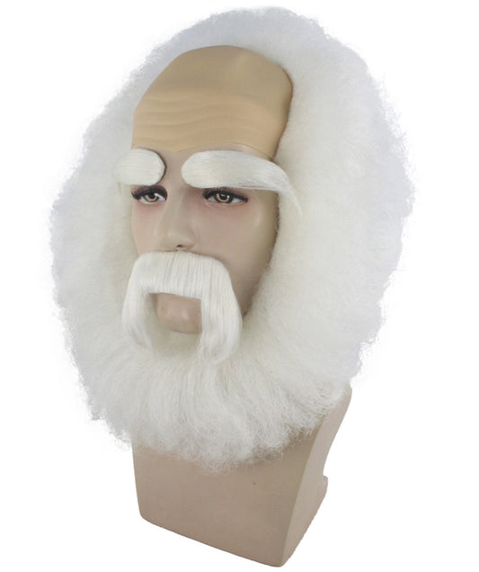 ハロウィンパーティー プレミアム 男性用 H-2199 白い 老人 ウィッグ