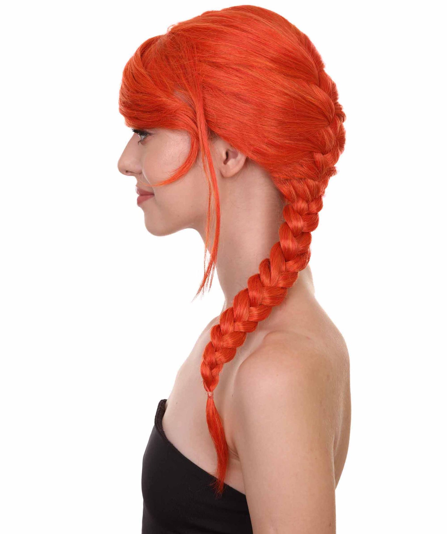 Wigs2you ハロウィン パーティー プレミアム レディース H-1161 とても快適なオレンジ編み込みウィッグ