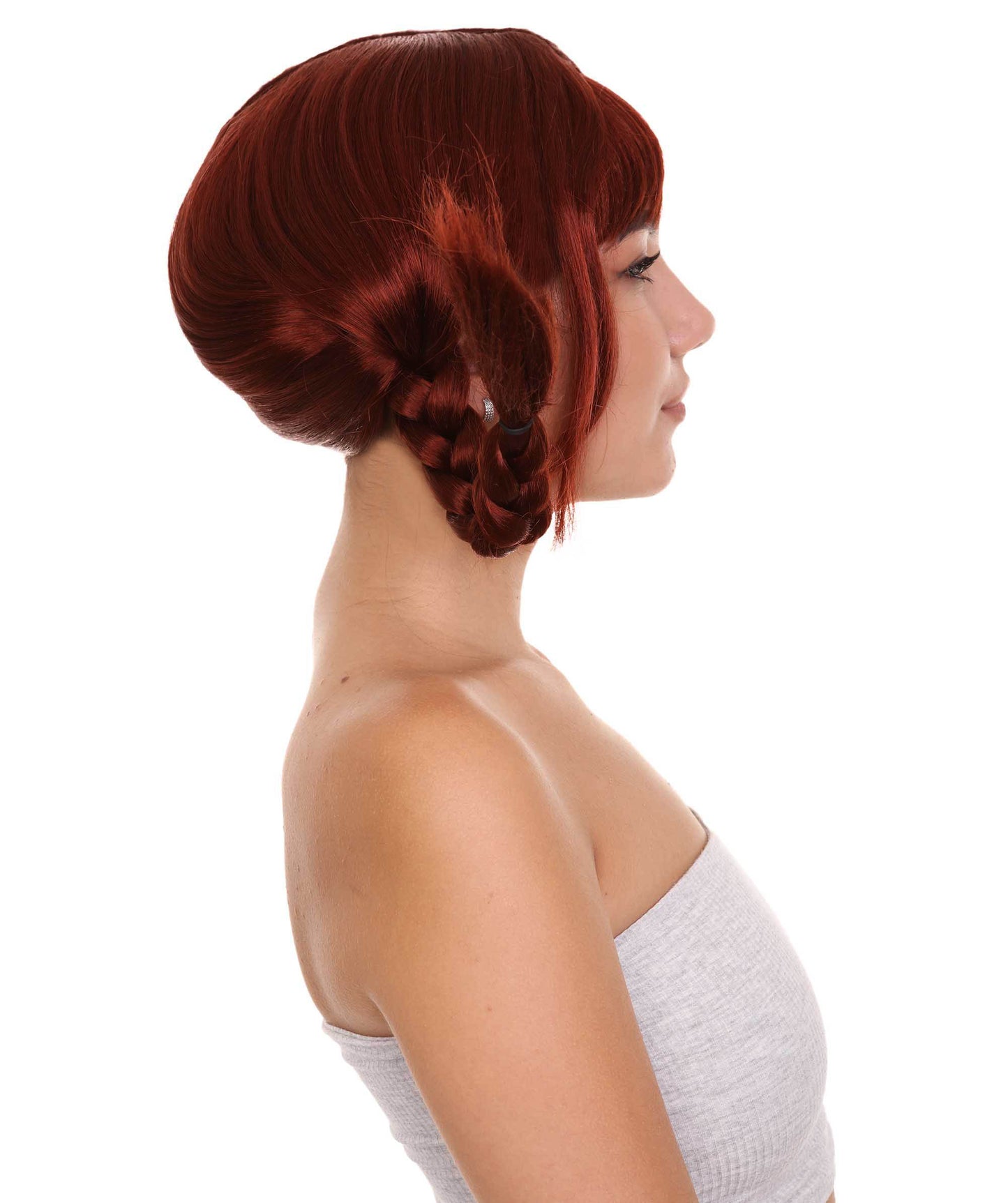 Wigs2you ハロウィン パーティー プレミアム レディース H-1652 簡単装着 とても快適 ピッピ ダークオーバーン