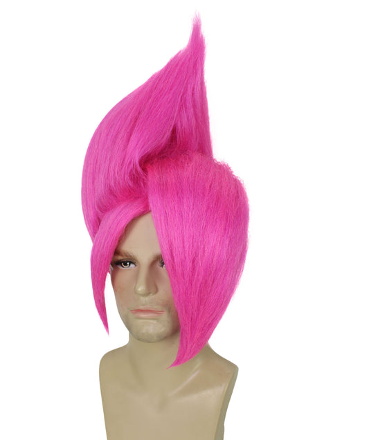 大人用男性用テレビ H-6297 ミュージカル映画 ダークピンク トロール スパイクウィッグ 難燃性合成繊維