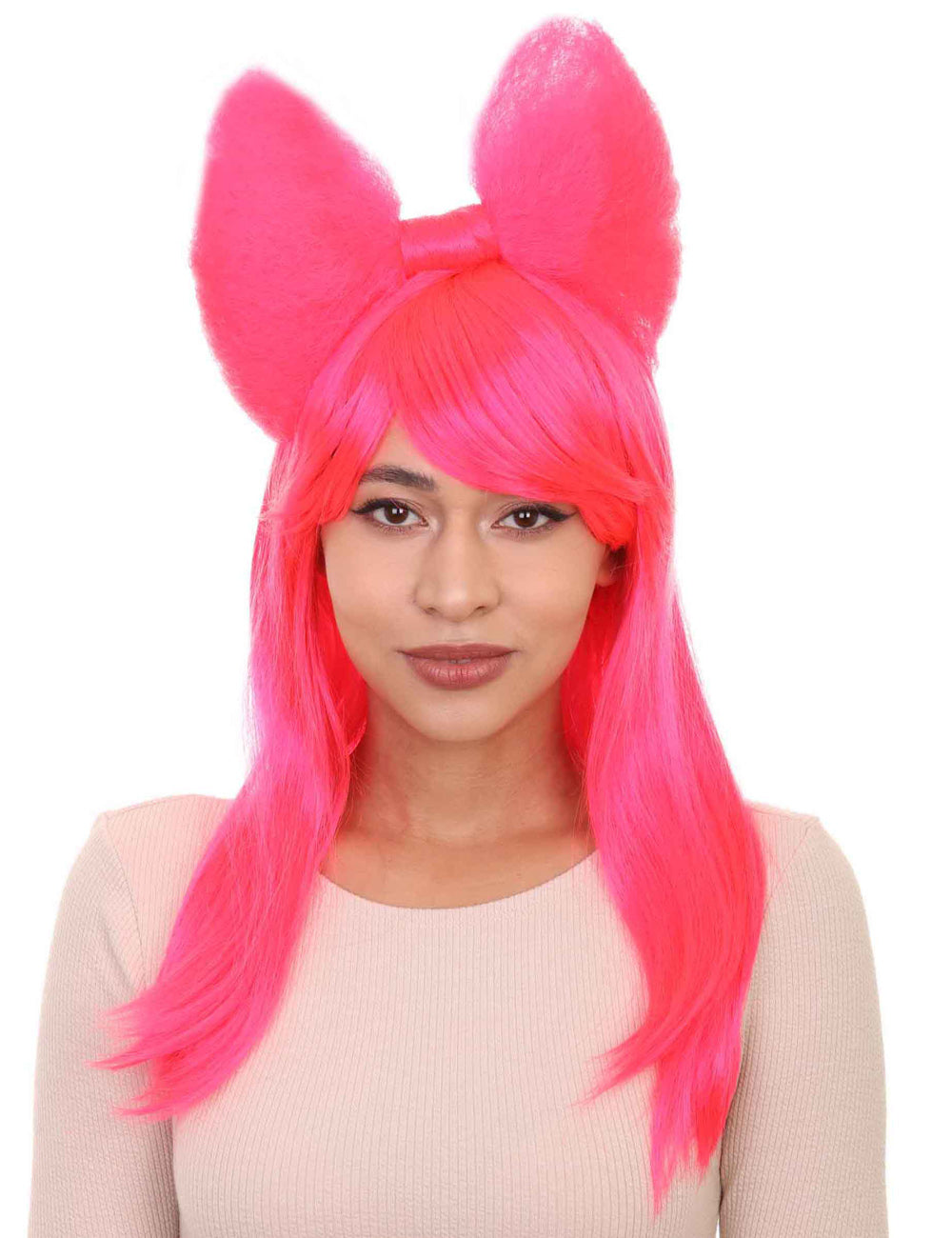 Wigs2you ハロウィンパーティープレミアムレディース H-1606 着用が簡単 とても快適 ネオンピンク ロング バタフライウィッグ