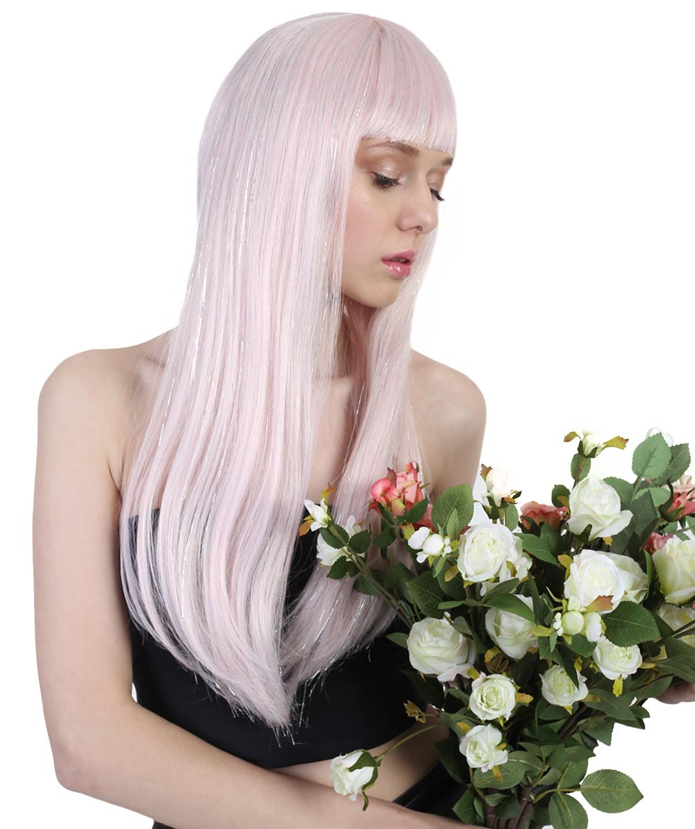 Wigs2you ハロウィンとパーティー プレミアム レディース H-487 ピンクとティンセル ピンク&シルバー ティンセルウィッグ
