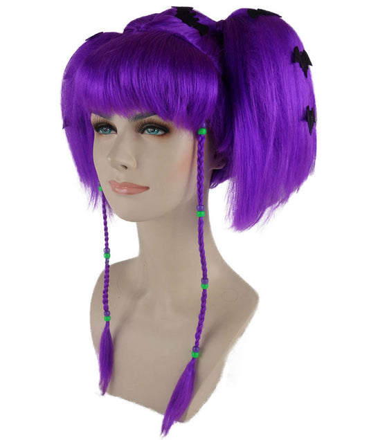 Wigs2you ハロウィンパーティー プレミアム レディース H-712 バットエンジェル ウィッグ ネオンパープル色