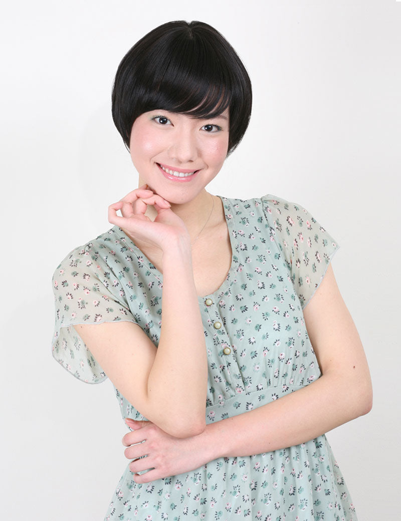 W-569,耐熱商品☆simple is bestスッキリとナチュラル さらさらボブ,ウィッグネット付き