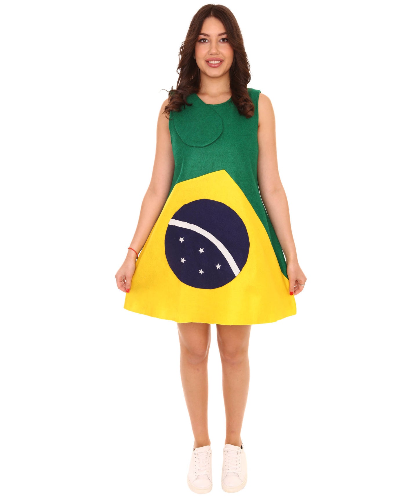 ブラジル国旗 トロールのドレス スポーツコスチューム 愛国コスプレ 大人女性用 JCO-184 コスチューム
