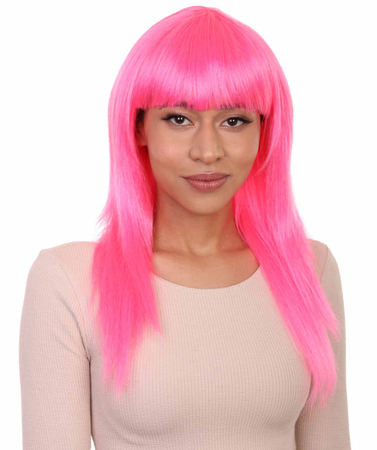 ハロウィンパーティープレミアム レディース H-3580 クラシックビューティ ロング ネオンピンク ウィッグ