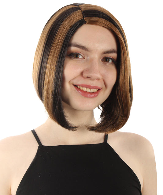 女性用ショルダーレングスフラッパーウィッグ オーバーンブロンド H-5375_24 合成繊維ヘア ハロウィンパーティーウィッグコレクション