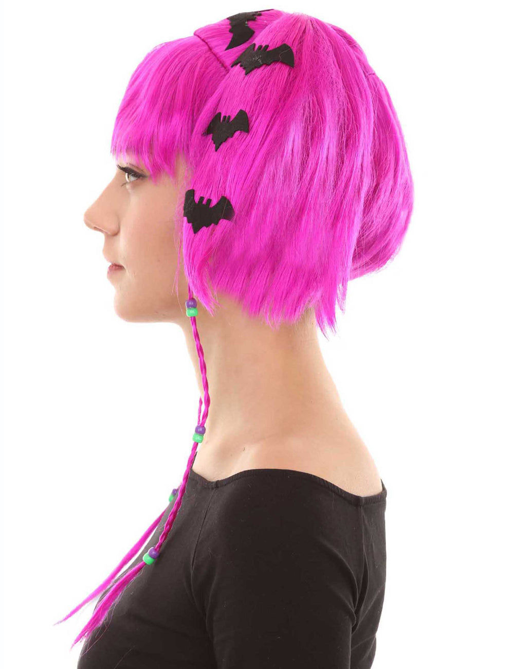 Wigs2you ハロウィンパーティープレミアム レディース H-716 バットエンジェルウィッグ ネオンフューシャカラー