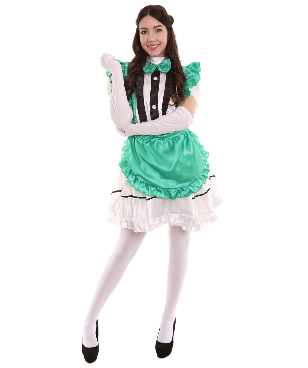 女性用 JCO-326_8 アニメ コスプレ フレンチメイド ファンシー ドレス グリーン コスプレ コスチューム