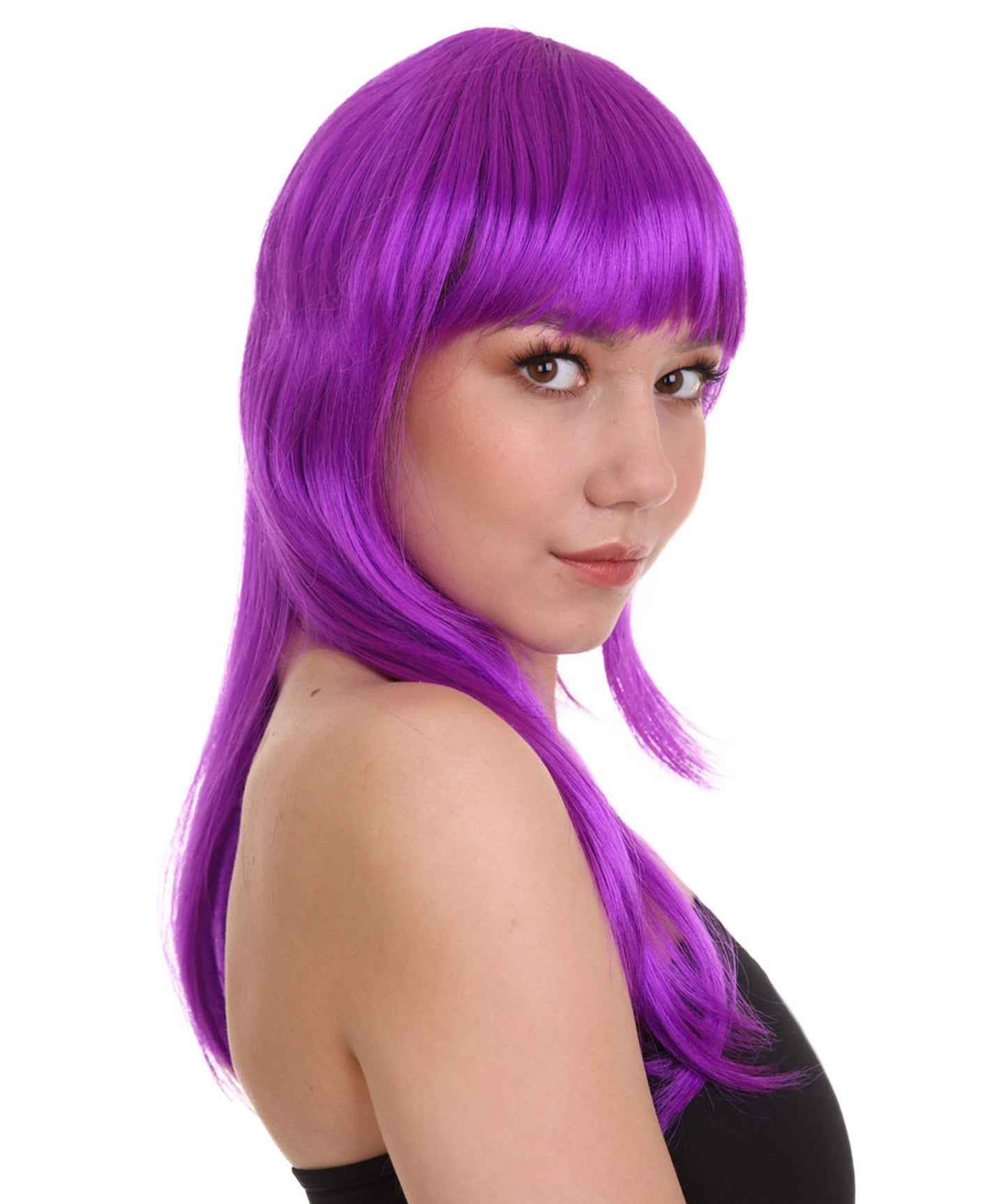 Wigs2you ハロウィン パーティー プレミアム レディース H-1070 とても快適なグラマー グリーン ウィッグ ネオン パープル カラー