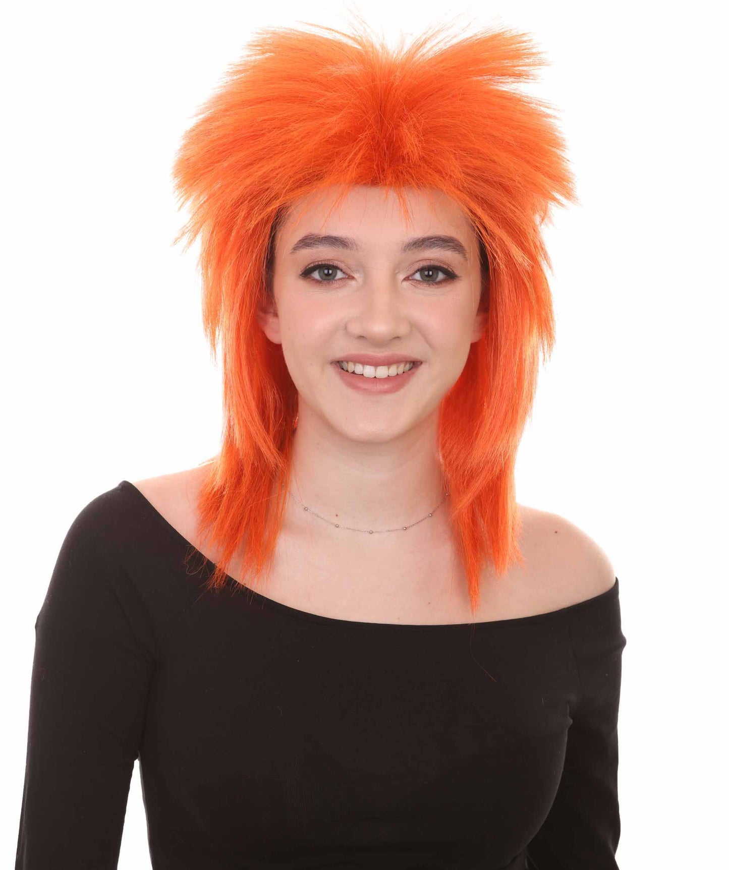 Wigs2you ハロウィン パーティー プレミアム H-1305 簡単に着用でき 快適なフィット感 80 年代女性レッド ロッカー スタイルウィッグ