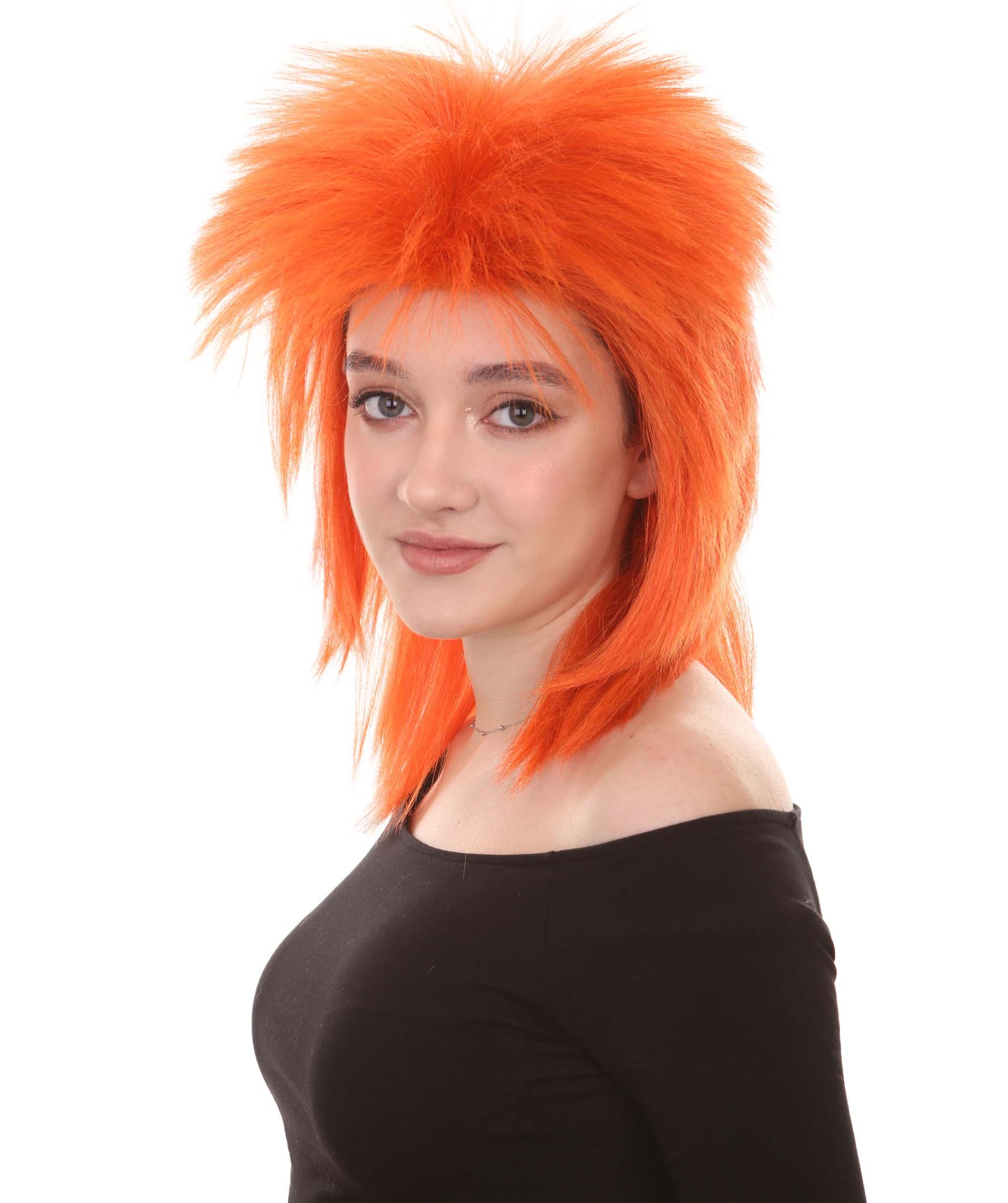 Wigs2you ハロウィン パーティー プレミアム H-1305 簡単に着用でき 快適なフィット感 80 年代女性レッド ロッカー スタイルウィッグ
