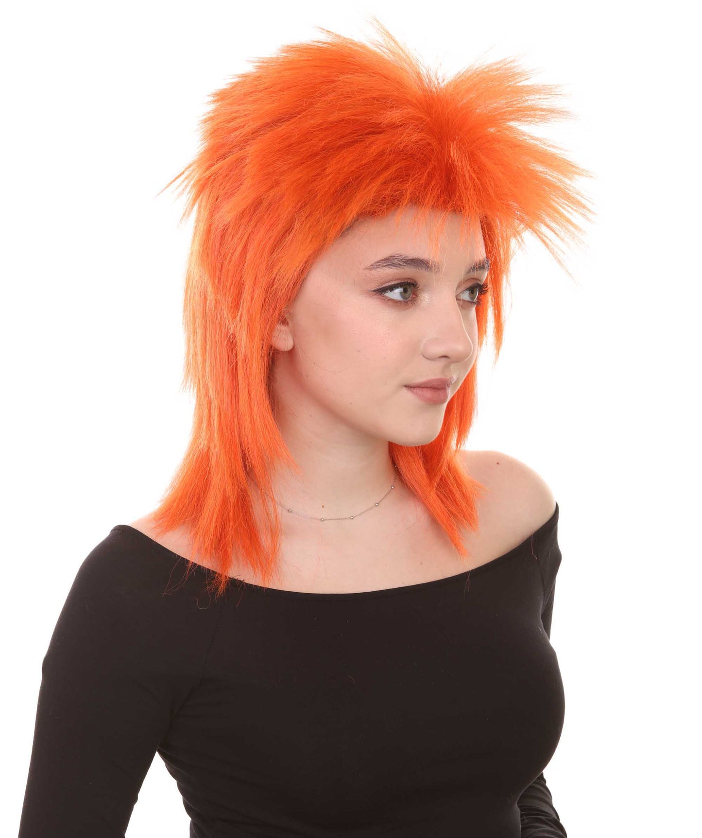 Wigs2you ハロウィン パーティー プレミアム H-1305 簡単に着用でき 快適なフィット感 80 年代女性レッド ロッカー スタイルウィッグ