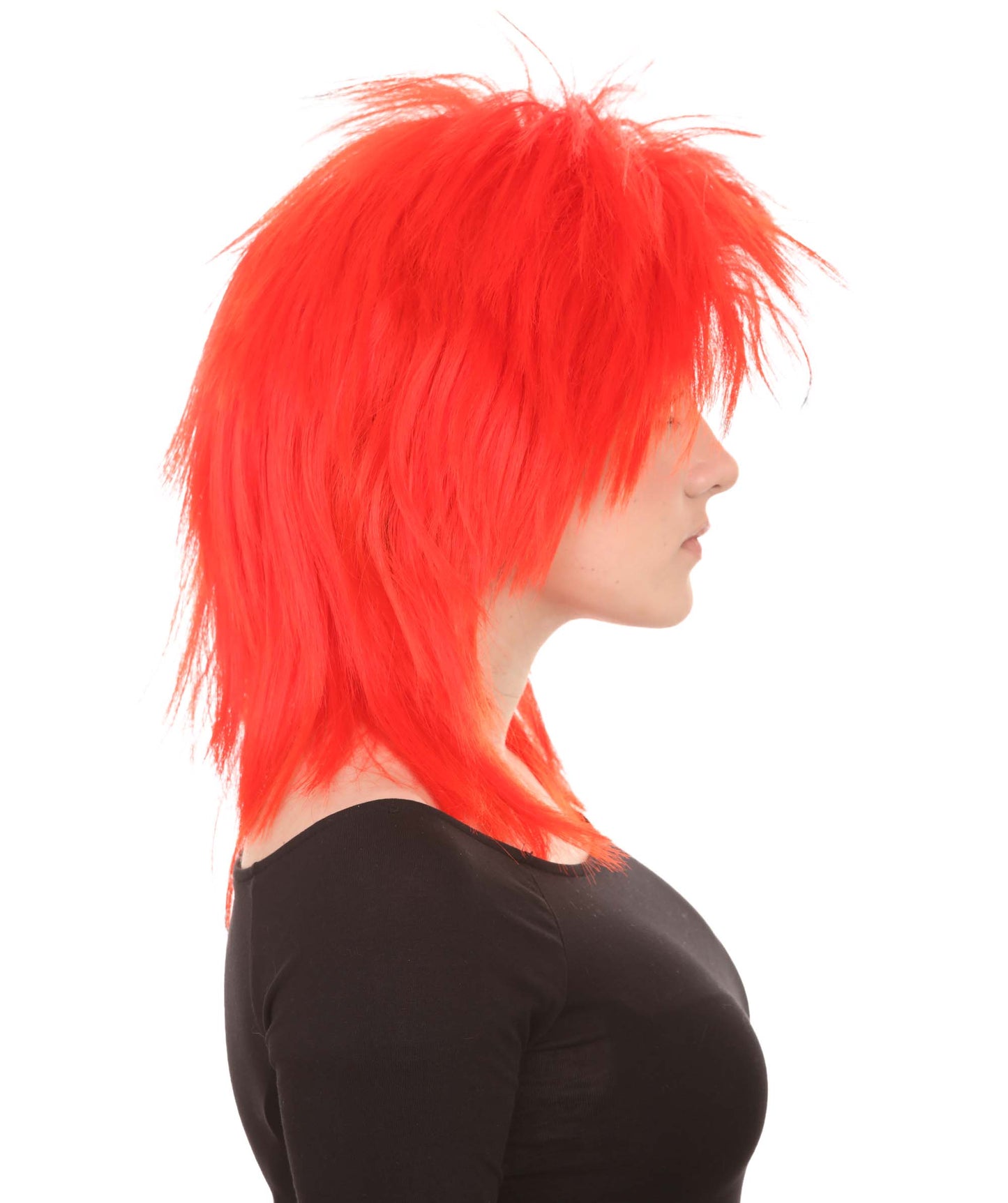 Wigs2you ハロウィン パーティー プレミアム H-1305 簡単に着用でき 快適なフィット感 80 年代女性レッド ロッカー スタイルウィッグ