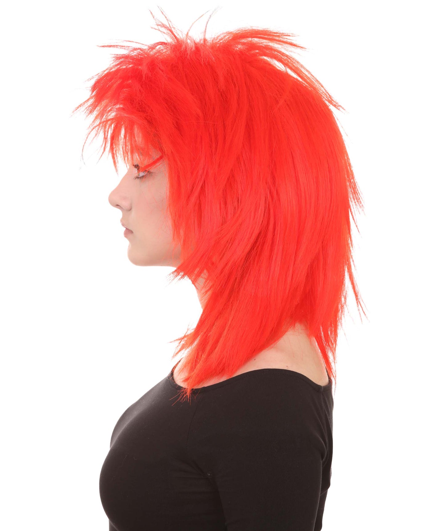Wigs2you ハロウィン パーティー プレミアム H-1305 簡単に着用でき 快適なフィット感 80 年代女性レッド ロッカー スタイルウィッグ