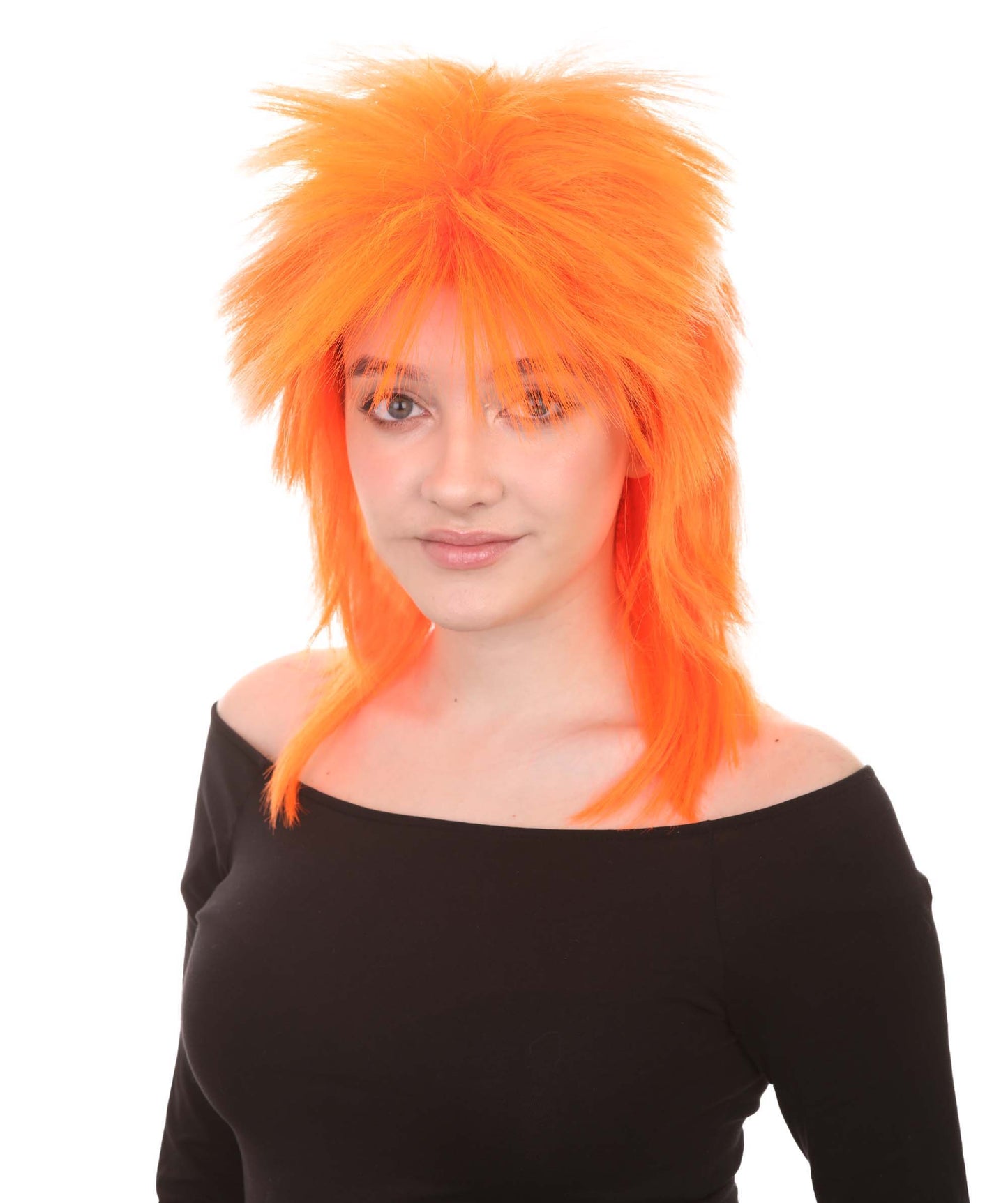 Wigs2you ハロウィン パーティー プレミアム H-1305 簡単に着用でき 快適なフィット感 80 年代女性レッド ロッカー スタイルウィッグ