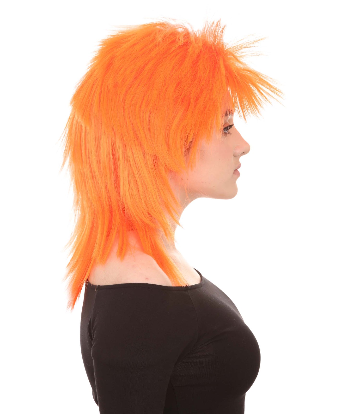 Wigs2you ハロウィン パーティー プレミアム H-1305 簡単に着用でき 快適なフィット感 80 年代女性レッド ロッカー スタイルウィッグ