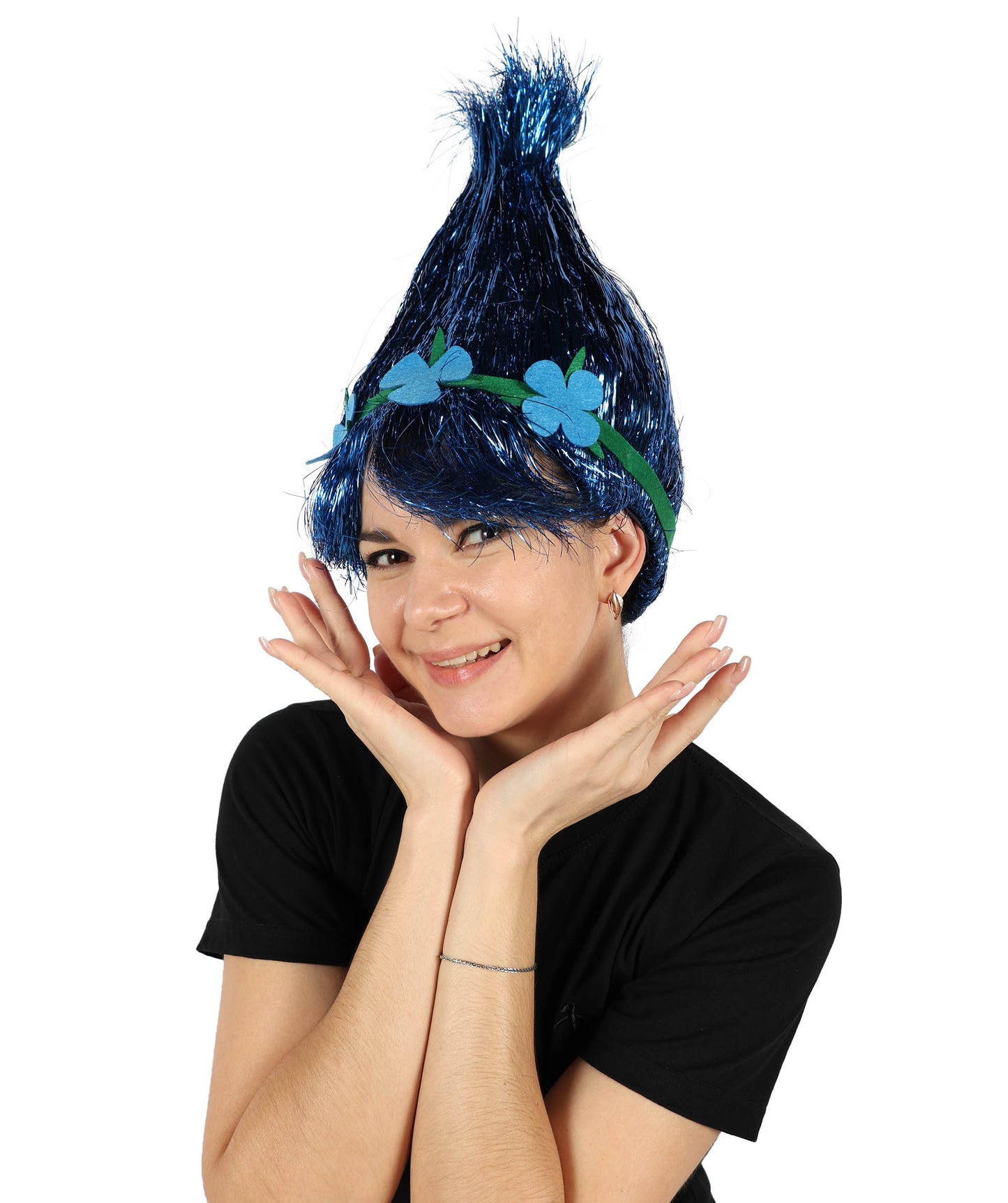 Wigs2you H-6394 大人用アニメ映画キャラクター スパイク ティンセル トロール ウィッグ 花付き I マルチカラー コスプレウィッグ I ティンセル素材