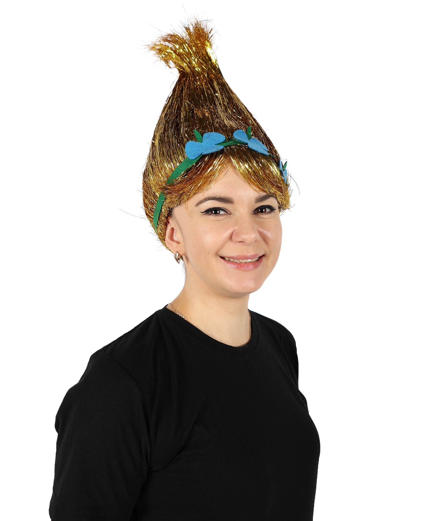 Wigs2you H-6394 大人用アニメ映画キャラクター スパイク ティンセル トロール ウィッグ 花付き I マルチカラー コスプレウィッグ I ティンセル素材