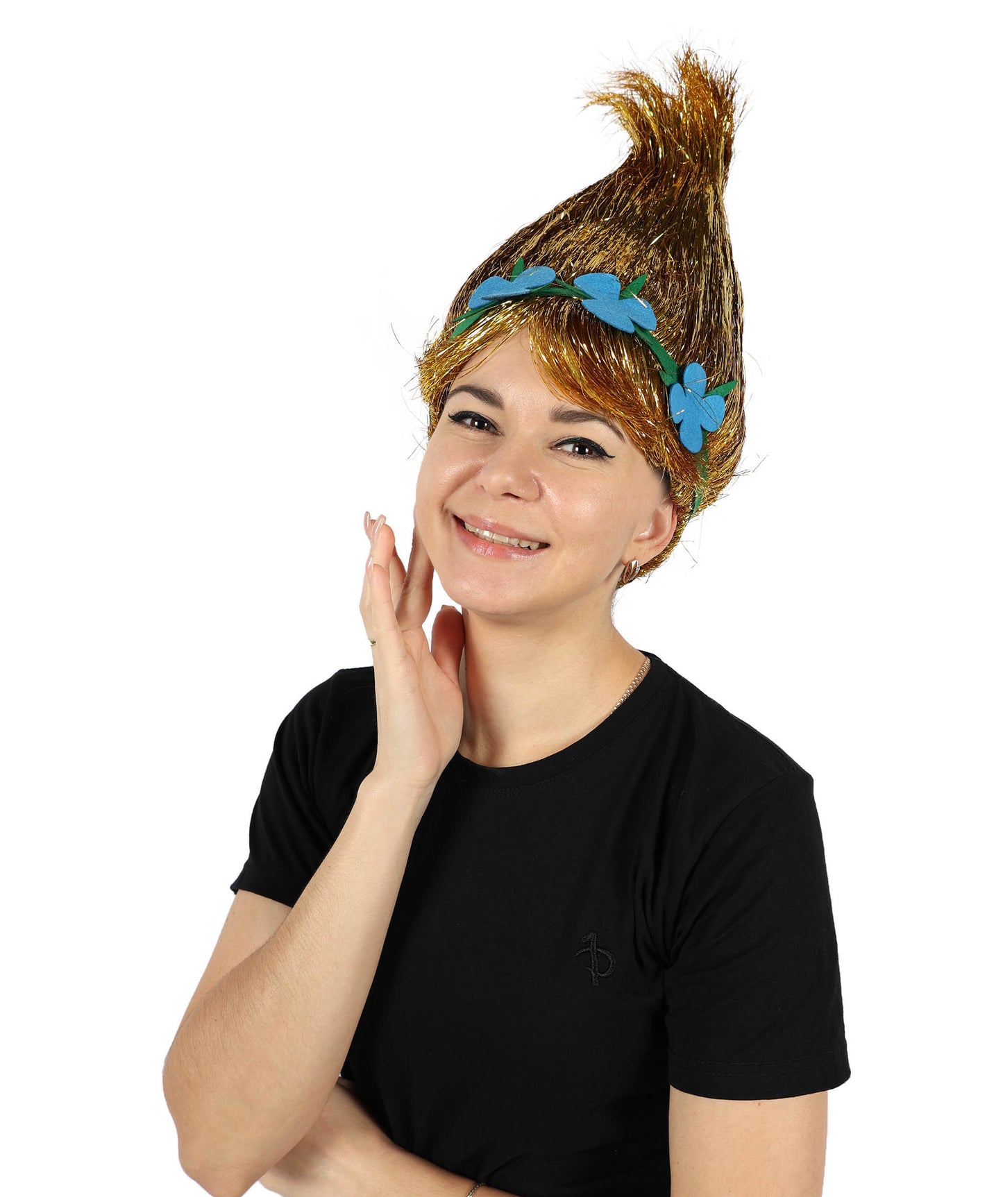 Wigs2you H-6394 大人用アニメ映画キャラクター スパイク ティンセル トロール ウィッグ 花付き I マルチカラー コスプレウィッグ I ティンセル素材