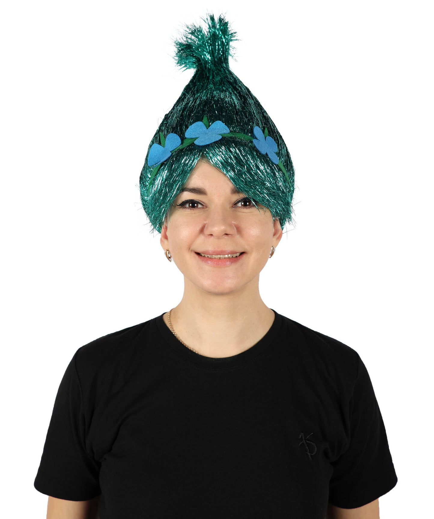 Wigs2you H-6394 大人用アニメ映画キャラクター スパイク ティンセル トロール ウィッグ 花付き I マルチカラー コスプレウィッグ I ティンセル素材