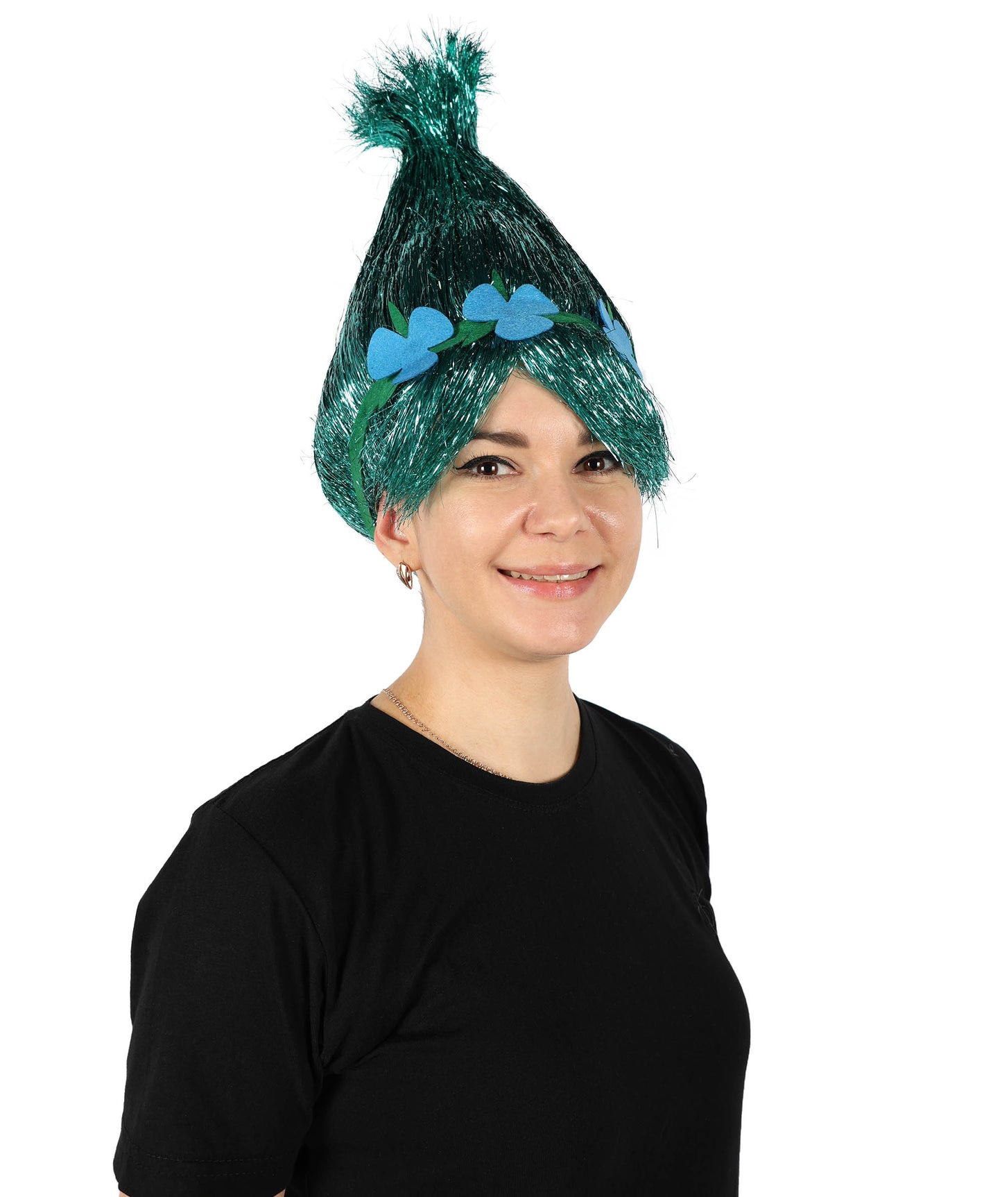 Wigs2you H-6394 大人用アニメ映画キャラクター スパイク ティンセル トロール ウィッグ 花付き I マルチカラー コスプレウィッグ I ティンセル素材