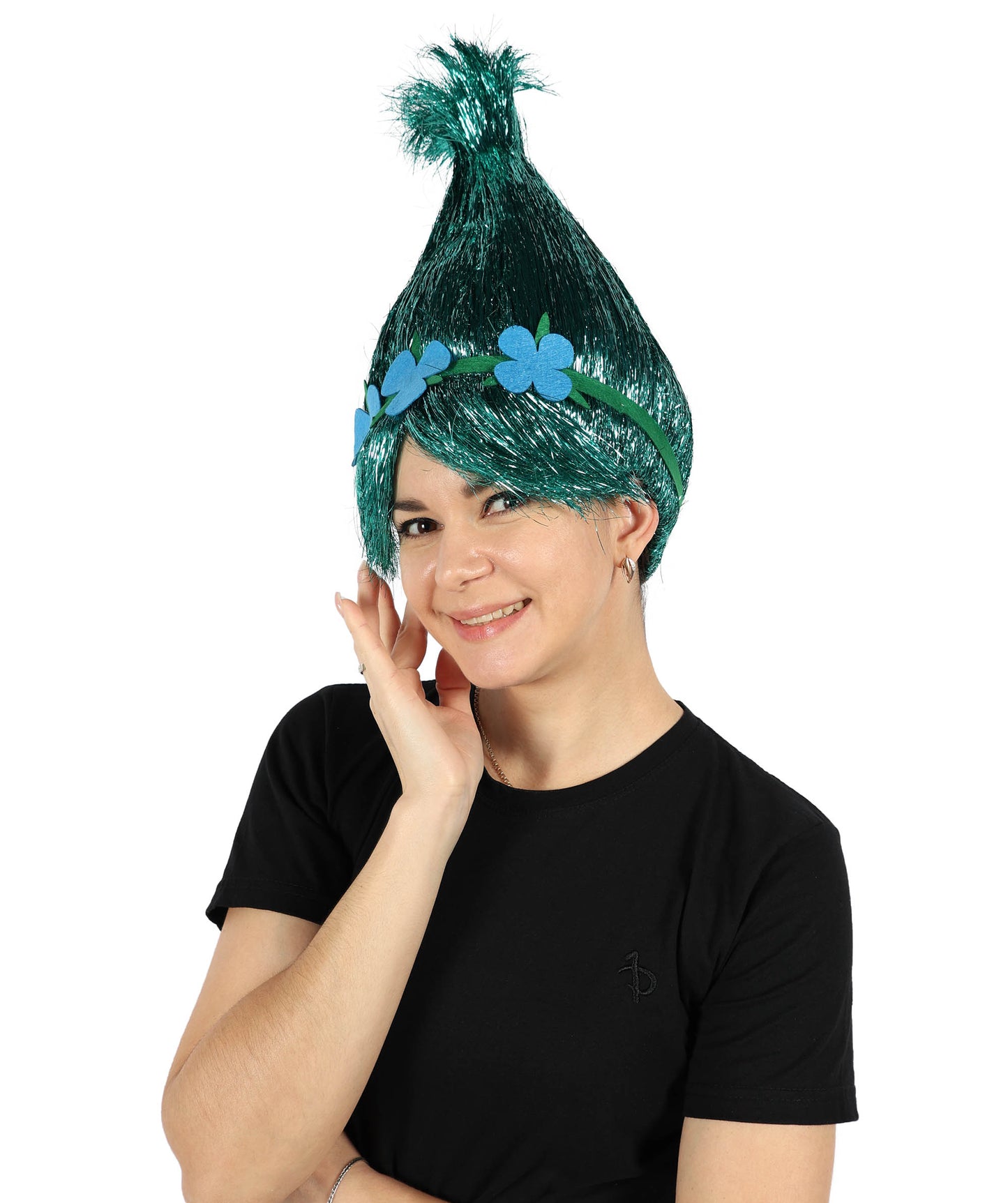 Wigs2you H-6394 大人用アニメ映画キャラクター スパイク ティンセル トロール ウィッグ 花付き I マルチカラー コスプレウィッグ I ティンセル素材