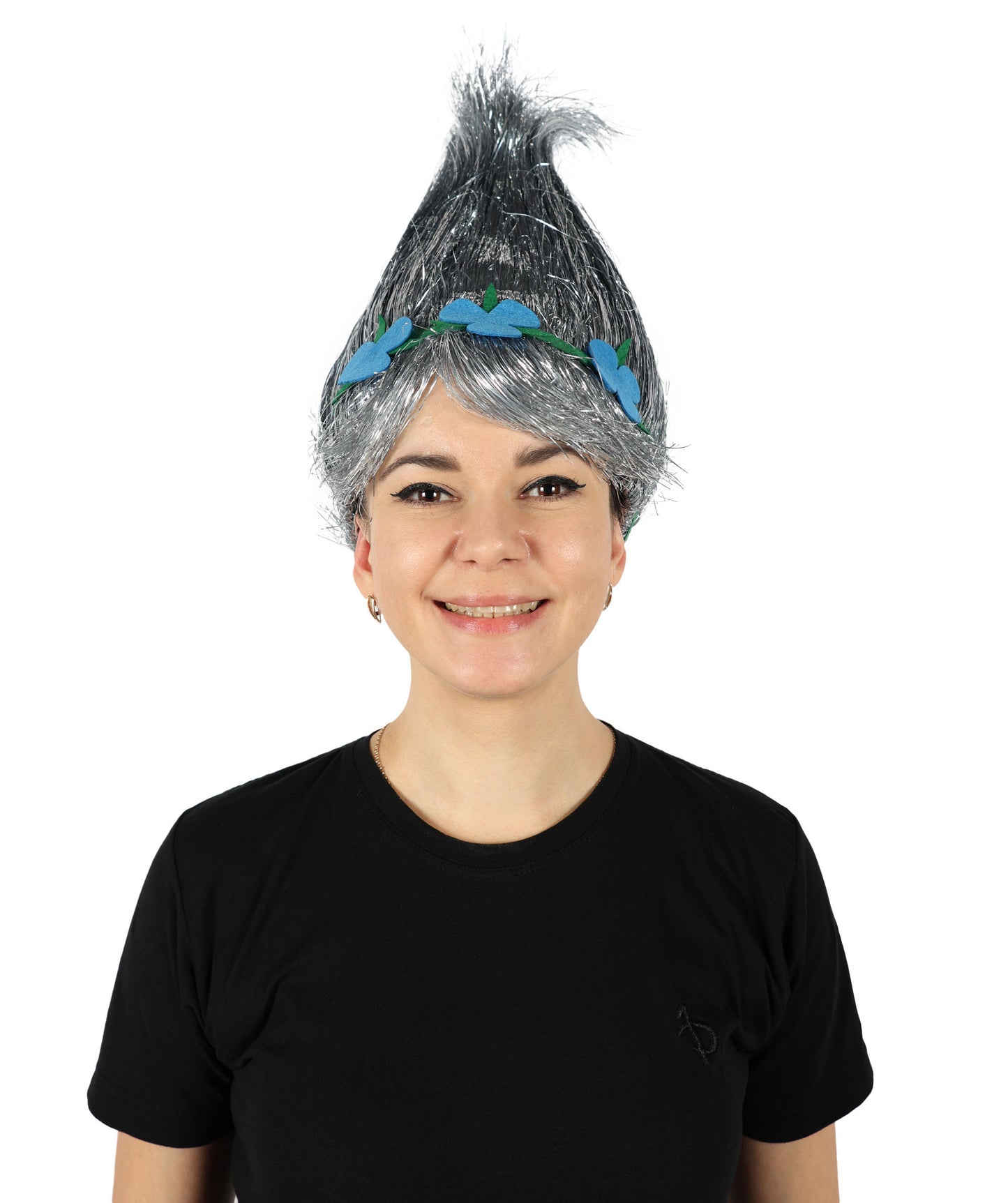 Wigs2you H-6394 大人用アニメ映画キャラクター スパイク ティンセル トロール ウィッグ 花付き I マルチカラー コスプレウィッグ I ティンセル素材