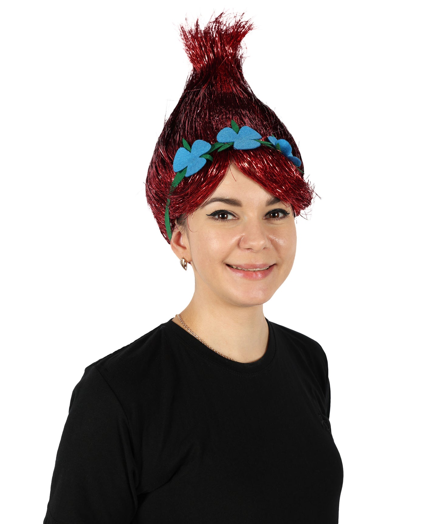 Wigs2you H-6394 大人用アニメ映画キャラクター スパイク ティンセル トロール ウィッグ 花付き I マルチカラー コスプレウィッグ I ティンセル素材