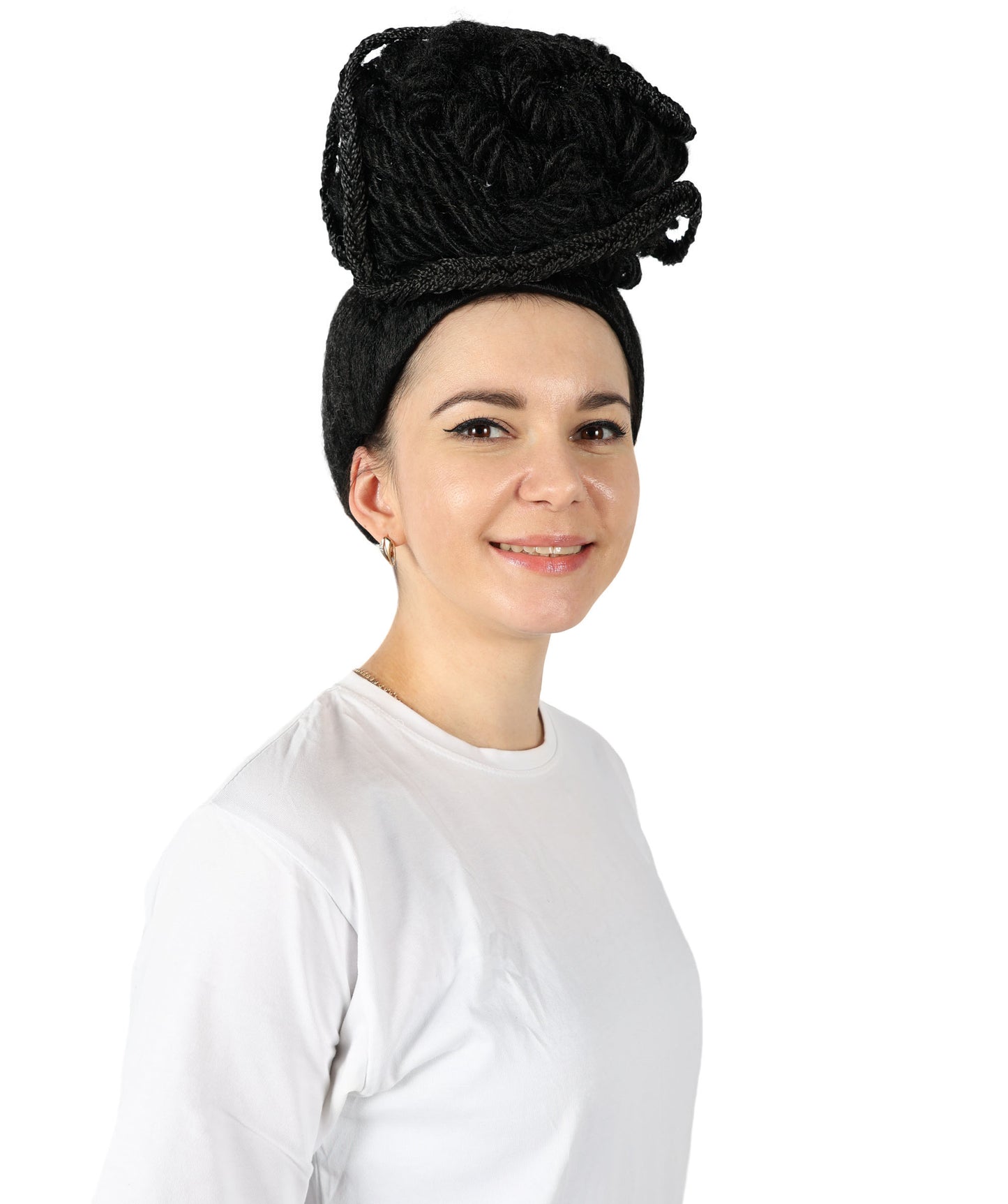 Wigs2you H-6857 レディース ルピタ・ニョンゴ風ロングカーリーブラックウィッグ - プレミアム難燃性合成繊維ヘア、通気性キャップ付き