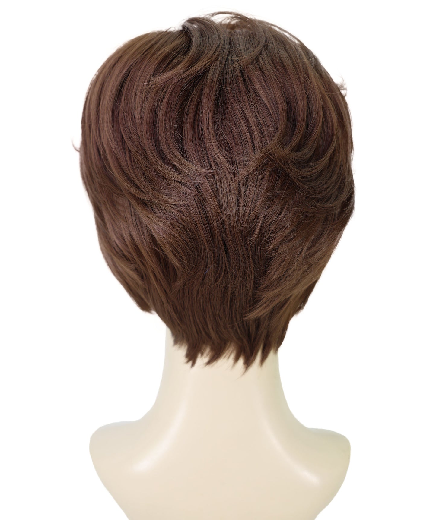 Wigs2you H-6903 女性用 11インチ ブラウンショートウィッグ | 耐熱性合成繊維使用 | 自然で軽量な通気性キャップ付きウィッグ