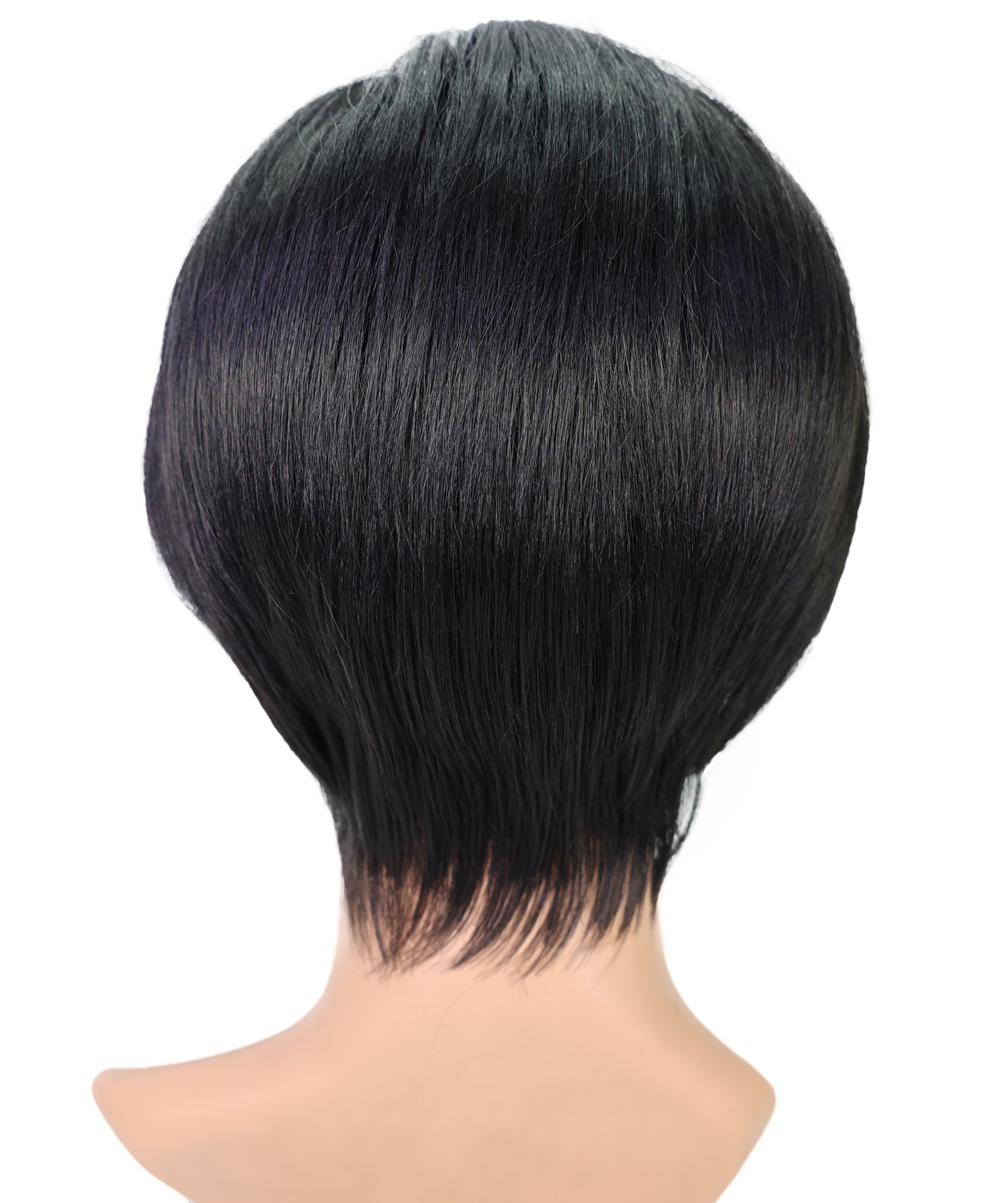 Wigs2you H-6907 男性用 10インチ ブラック あご丈ボブウィッグ(前髪付き)| 耐熱性合成繊維使用 | 自然で軽量な通気性キャップ付きウィッグ