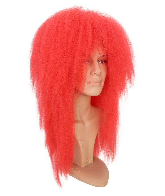 Wigs2you H-6941 成人男性用 ロングレッド ステージウィッグ 大容量 伝統舞踊スタイル 難燃性合成繊維 | 演出服 イベント パーティー 舞台 新年会 文化祭