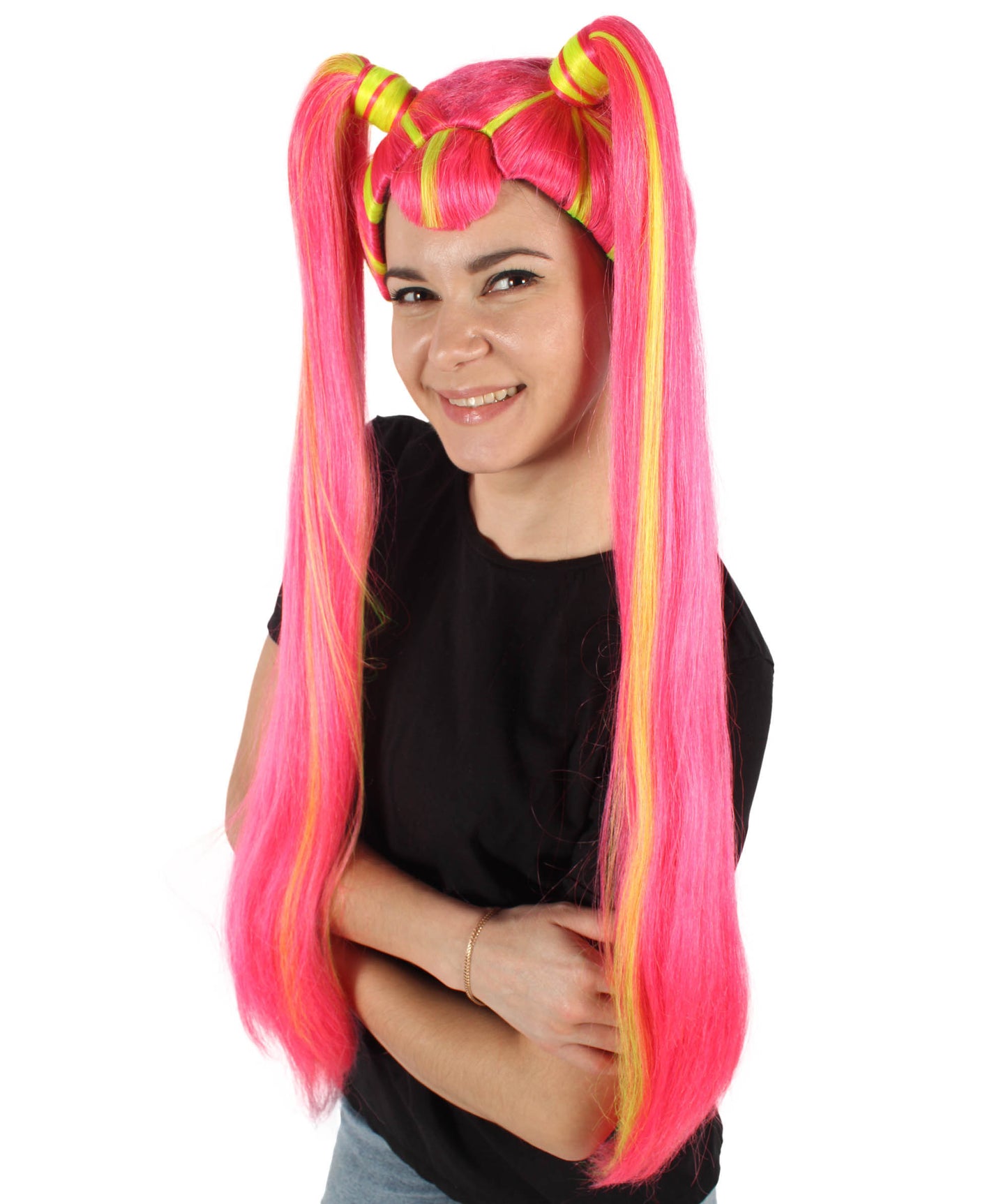 Wigs2you H-6946 大人女性用ロングレッドピグテールウィッグ|コスプレに最適|難燃性合成繊維