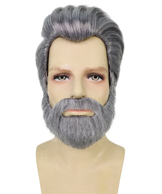 Wigs2you H-6960 大人用メンズゲーム風シルバーグレーウィッグ|スポーティ&カジュアルスタイルに最適|難燃性合成繊維