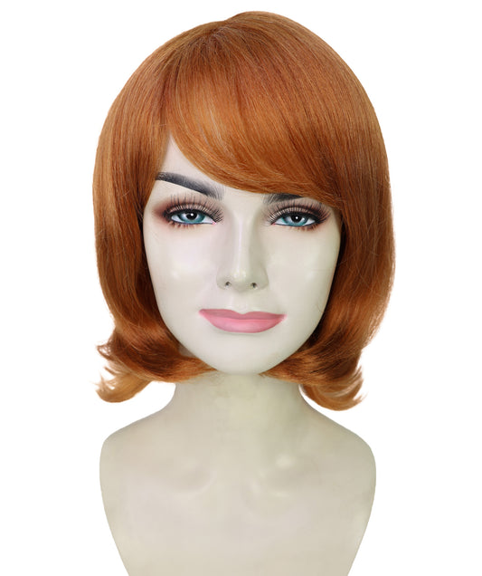 Wigs2you H-6977 大人女性用レイヤードジンジャーウィッグ(フリンジ付き)|ハロウィンをテーマにしたパーティーに最適な1980年代風コスチュームヘア|通気性のあるキャップレスキャップ