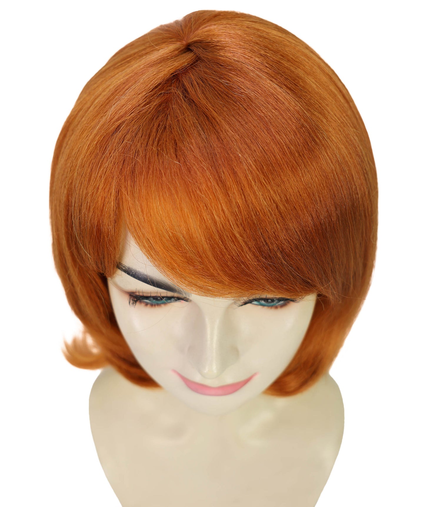 Wigs2you H-6977 大人女性用レイヤードジンジャーウィッグ(フリンジ付き)|ハロウィンをテーマにしたパーティーに最適な1980年代風コスチュームヘア|通気性のあるキャップレスキャップ