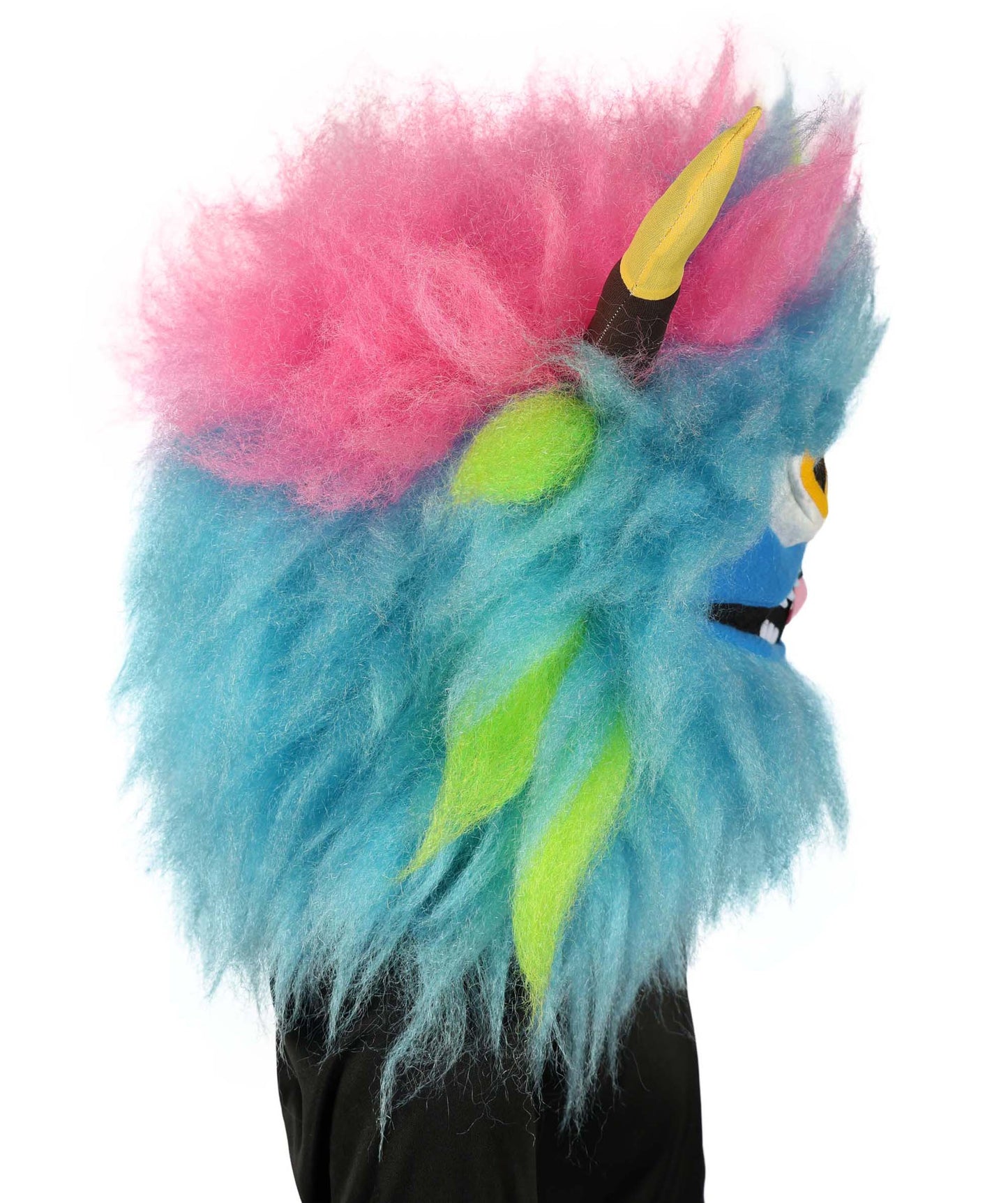 Wigs2you H-6999 大人用 ユニセックス ふわふわ レインボーモンスター フルウィッグ マスク付き レインボー 19インチ 難燃性合成繊維 ハロウィンやコスチュームイベントに