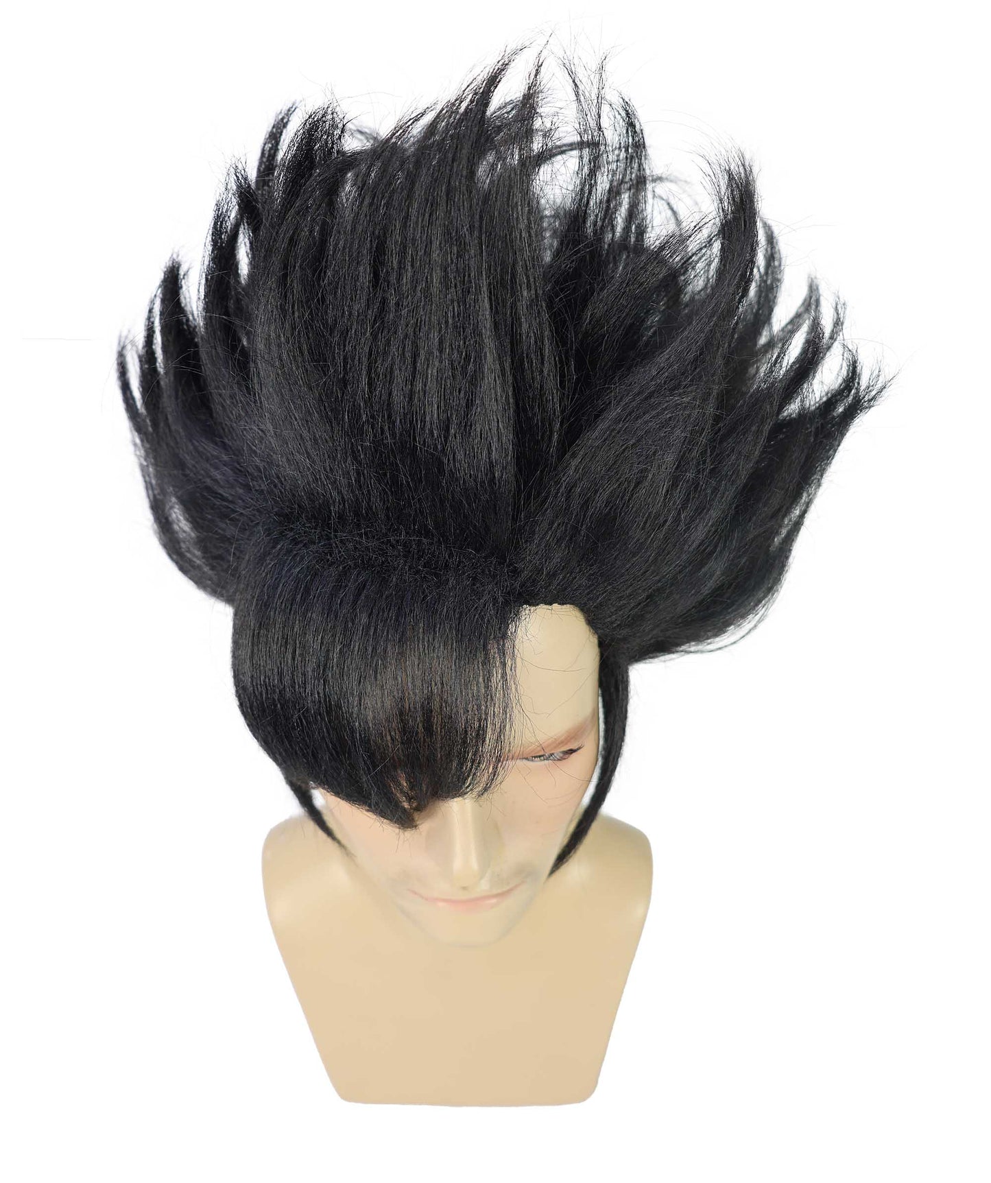 Wigs2you H-7014 大人用 メンズ ブラック スパイキー ショート フルウィッグ 11インチ 合成繊維 ハロウィン、コミックコンベンション、コスプレパーティーに最適