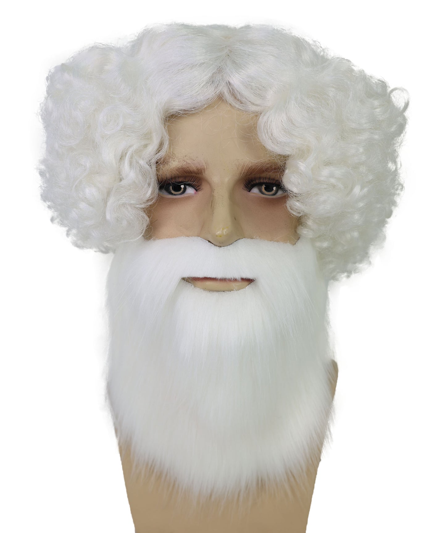 Wigs2you H-7016 大人用 メンズ ランバージャック ヒップスター フルウィッグ ひげ&口ひげ付き ホワイト 9インチ 合成繊維 ハロウィン、舞台、演劇、ロールプレイ用