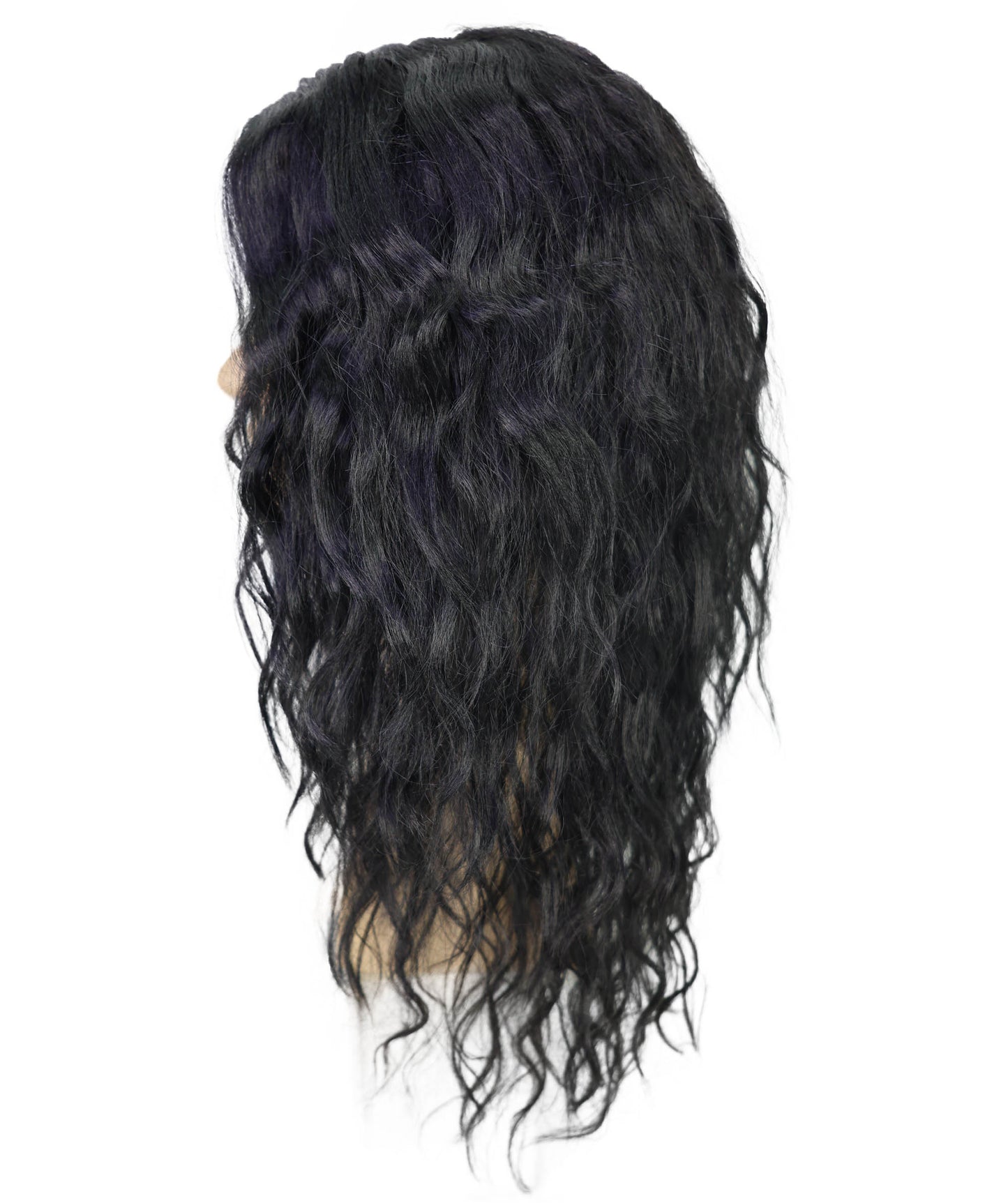 Wigs2you H-7027 大人用メンズロングブラックウェーブファンクロックウィッグ|トロール風のカラフルボリュームコスプレヘアピース|ハロウィンステージアクト&テーマイベント