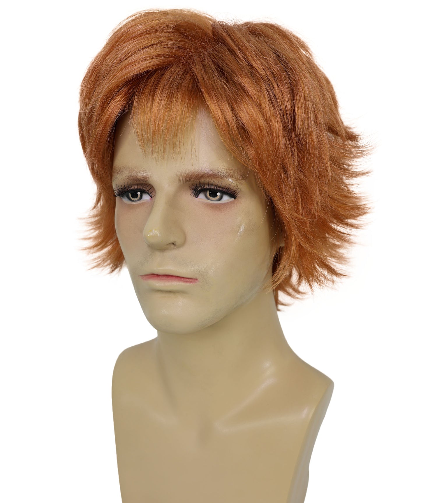 Wigs2you H-7035 大人用メンズ ロング レイヤード シャグ フルウィッグ ストロベリーブロンド 10インチ 合成繊維 パーティーやテーマイベントに最適